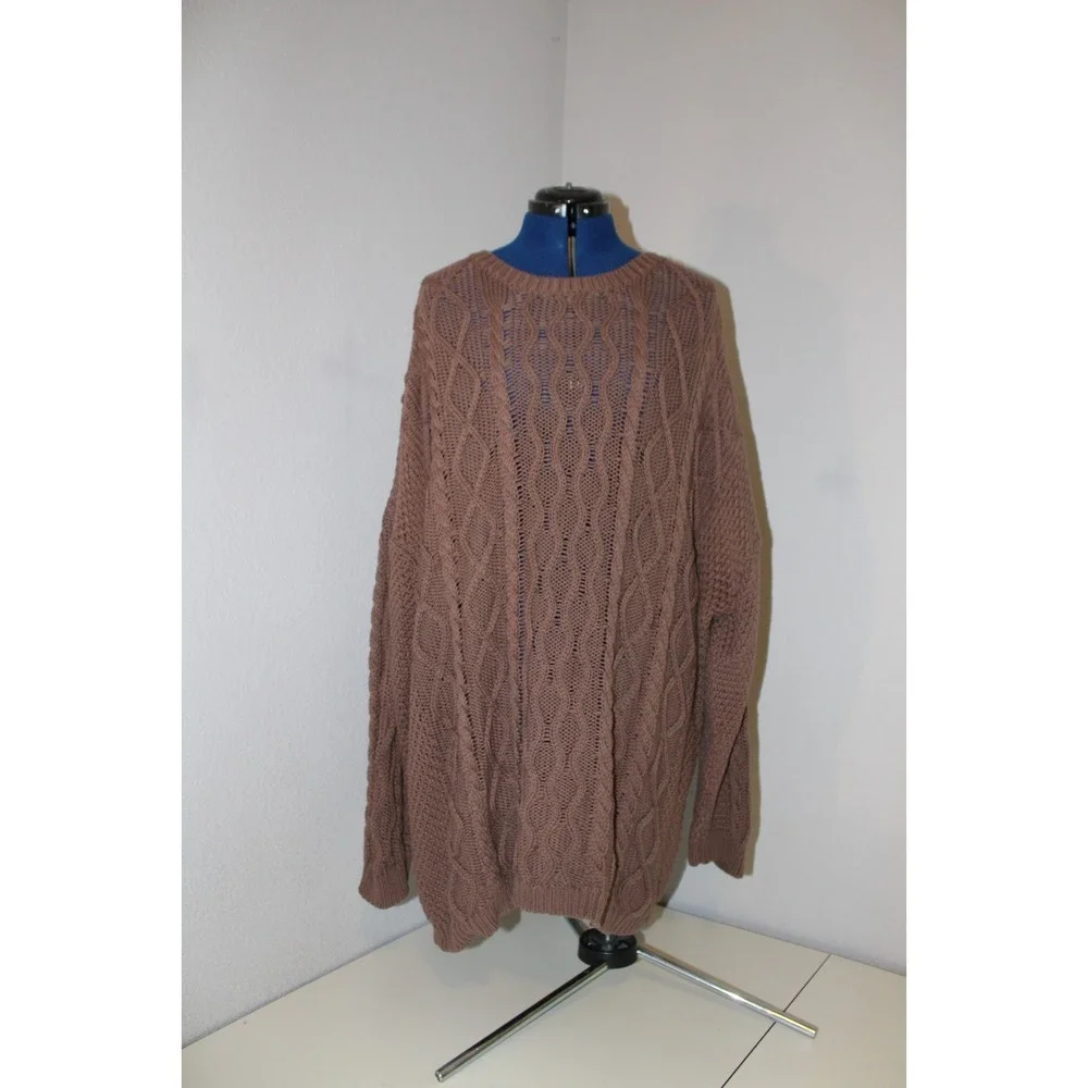 Neuflora oversized mocha long sleeve sweater‎ cozy cottage boho large cotton